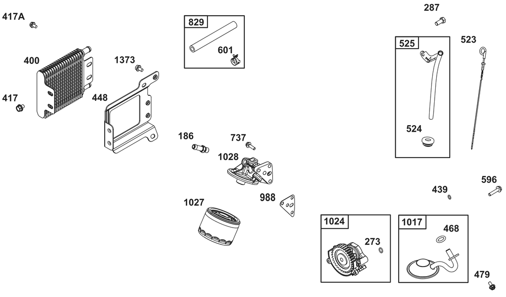 Lubrication Group Diagram and Parts List for 385447-0342-G1 200000 - 399999 Briggs and Stratton Engine